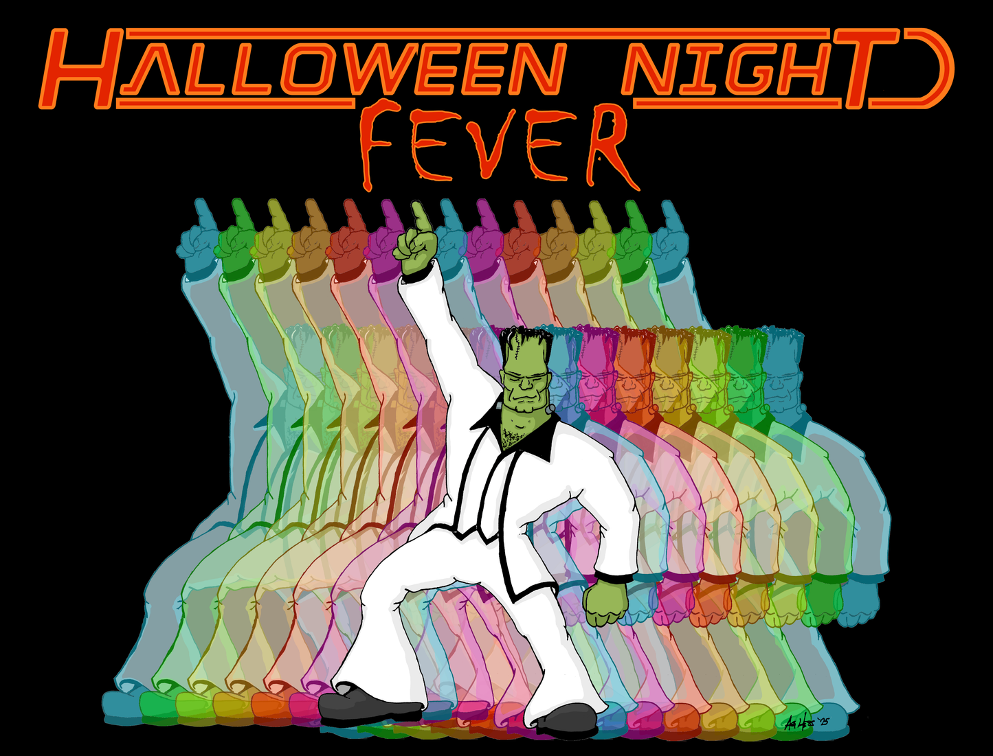 Halloween Night Fever Short Sleeve T-Shirt, Adult Sizes S-4XL