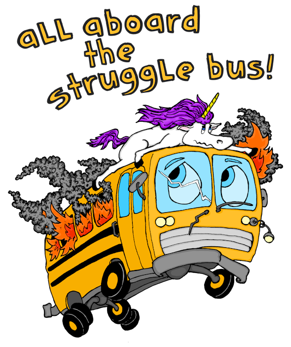 Struggle Bus Short Sleeve T-Shirt, Adult Sizes 2X-3X-4X-5X